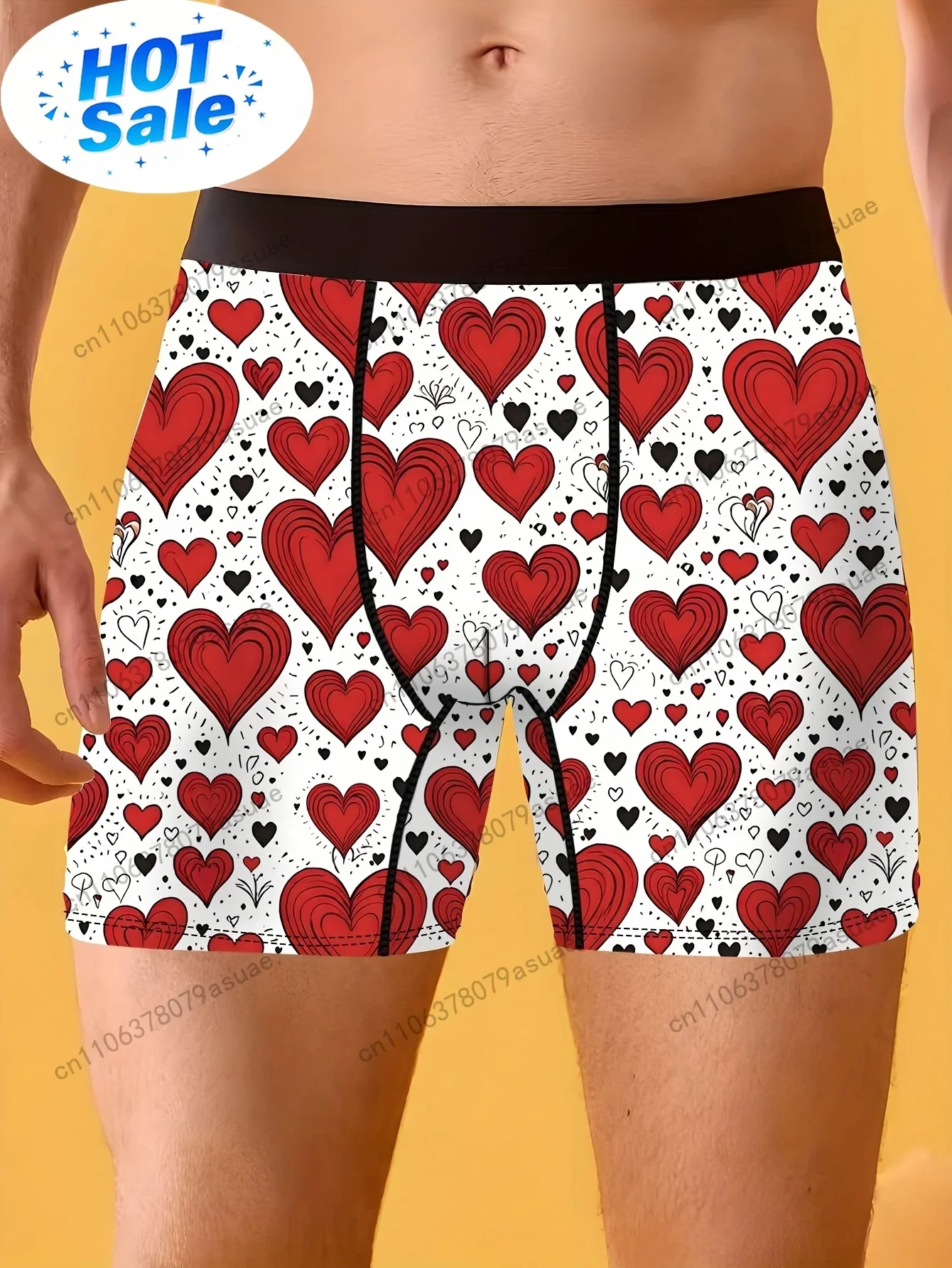 1pc Men'S Heart Print Boxer Br - Quick Dry Underwear review and price